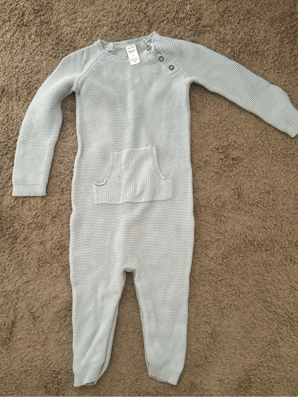 Carters Light Gray Knit Footie